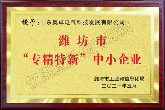 濰坊市“專(zhuān)精特新企業(yè)”