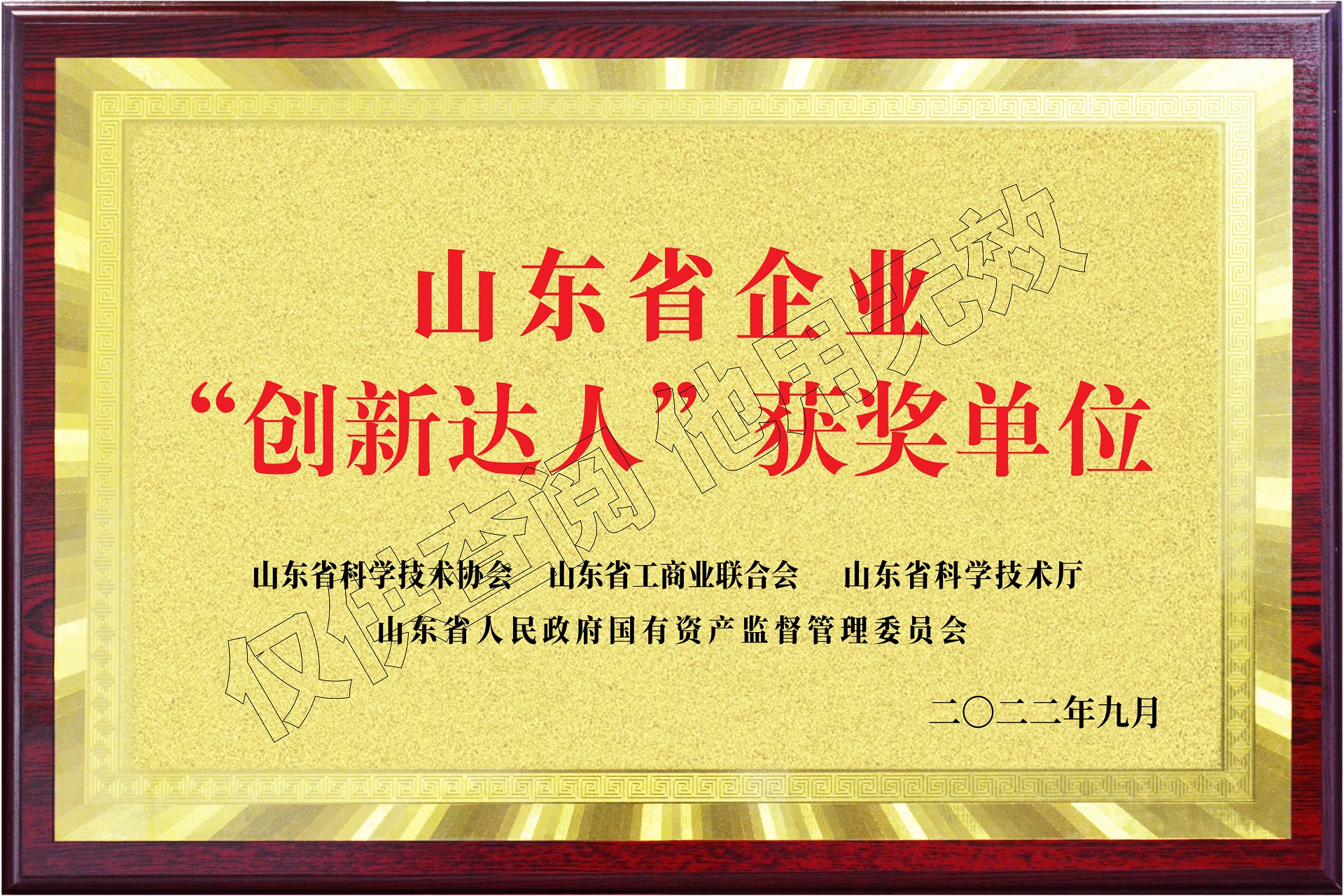 山東省企業(yè)“創(chuàng  )新達人”獲獎單位