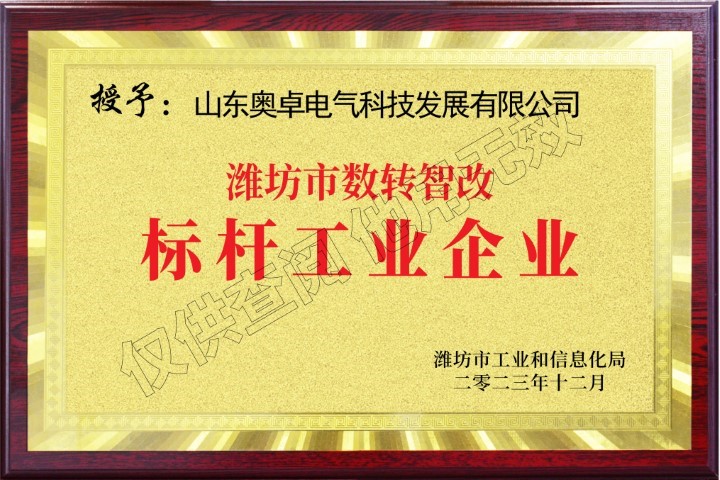 濰坊市數轉智改標桿工業(yè)企業(yè)